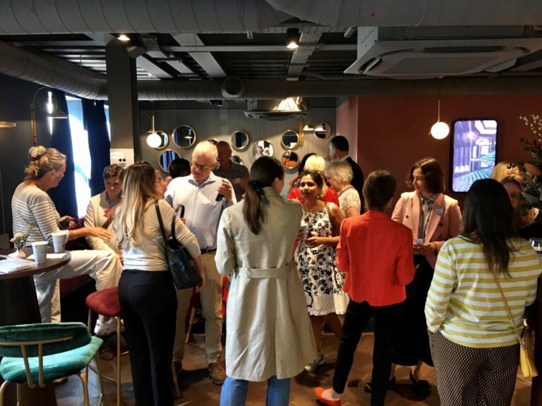 Business owners chatting at a Chiswick Business networking event